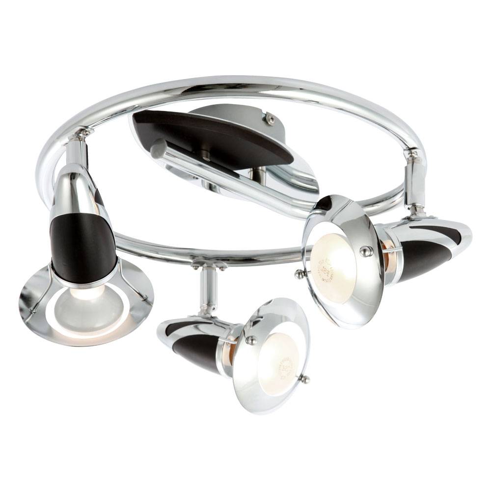 LED Deckenlampe Spotrondell Deckenleuchte 3 flammig Metall Holz Esszimmerlampe LED Deckenstrahler Rondell, 3x E14 LED, 30x17,5cm, Wohnzimmer