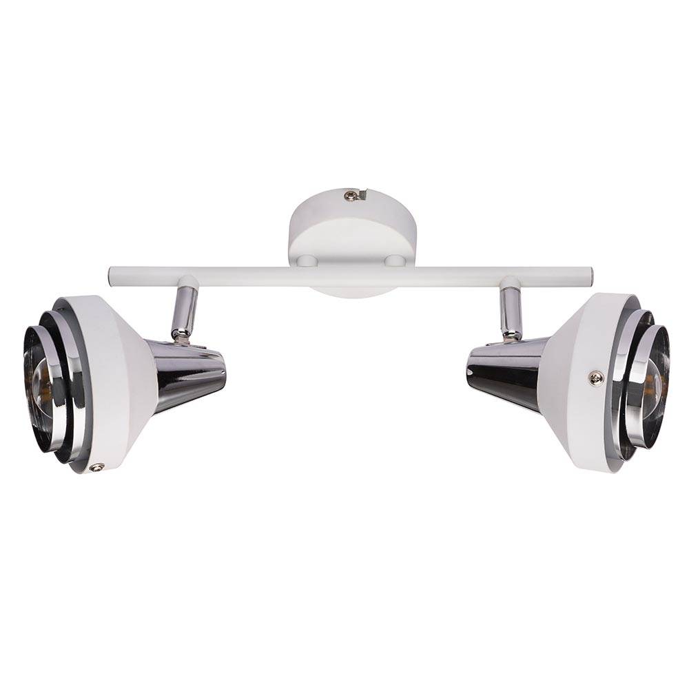 Decken Leuchte Chrom Spot Strahler verstellbar Wohn Zimmer Beleuchtung weiß Design Lampe