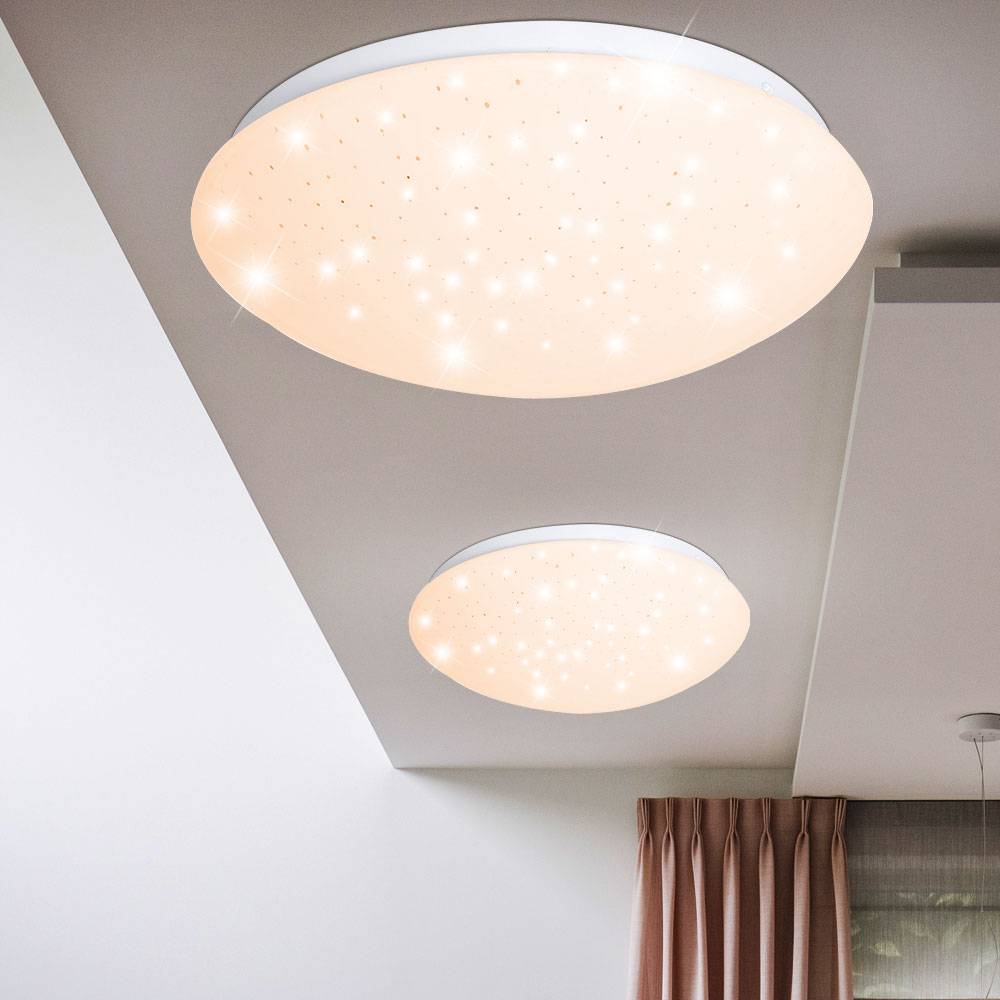 2er Set LED Decken Lampen Wohn Schlaf Zimmer Beleuchtung Sternenhimmel Effekt Leuchten weiß