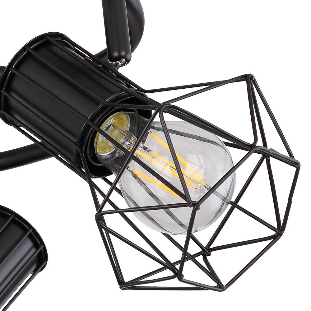 Spot Rondell Strahler verstellbar Käfig Decken Leuchte Wohn Zimmer Beleuchtung Gitter Lampe schwarz