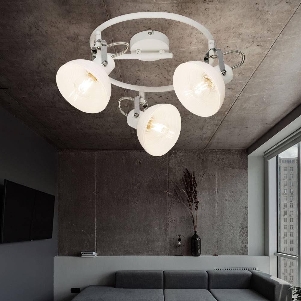 Deckenleuchte Lampe Spotleuchte verstellbar LED Wohnzimmerleuchte weiß 3 flammig, 3x 5,5W 3x 470lm warmweiß, DxH 30 x 25 cm