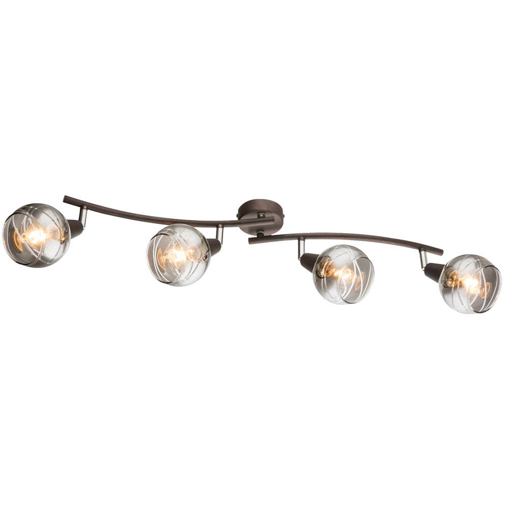 Deckenlampe 4 flammig Deckenleuchte Spotleuchte Wohnzimmer Flurlampe Spots beweglich, Metall bronze, 4x E14 LED, LxBxH 70x31,5x21,1 cm