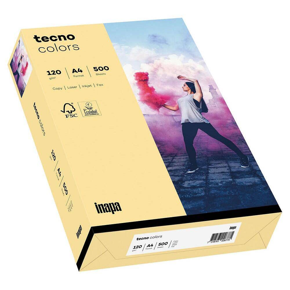 Multifunktionspapier tecno colors A4 120 g/qm VE=250 Blatt chamois