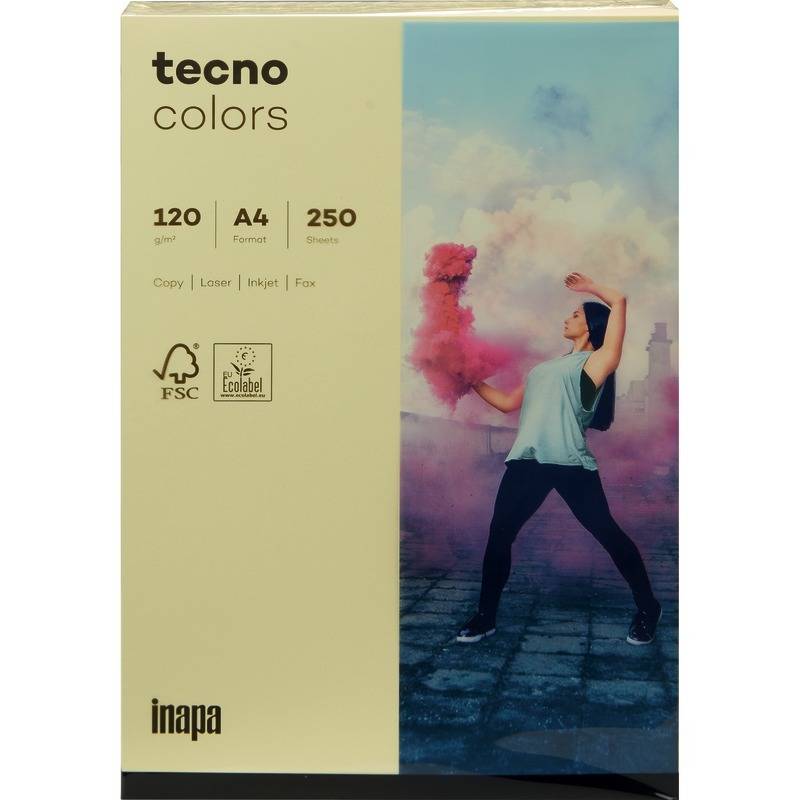 Multifunktionspapier tecno colors Pastell A4 120g/qm VE=250 Blatt hellgelb