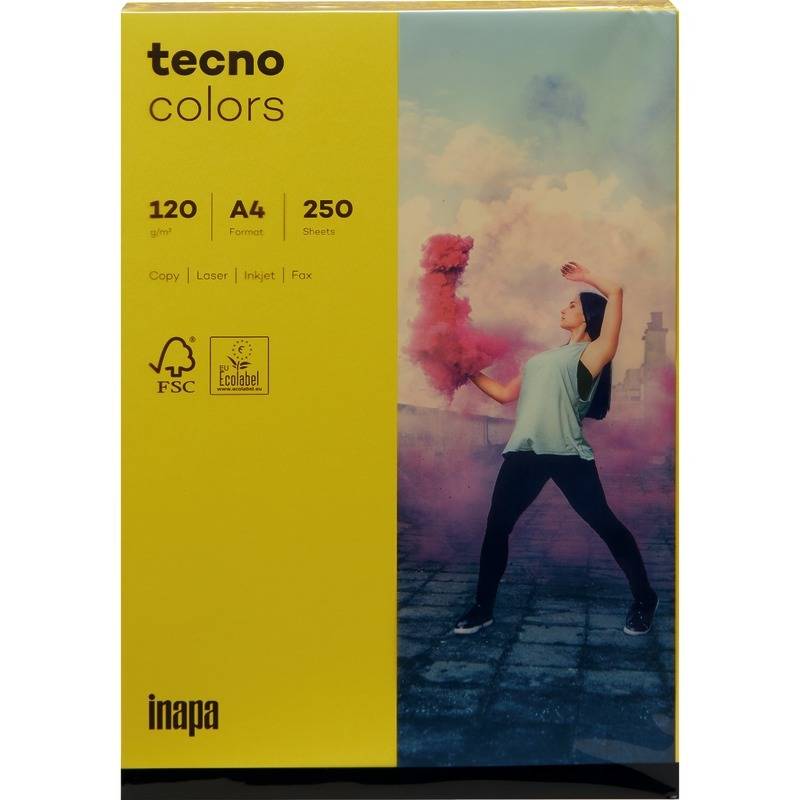 Multifunktionspapier tecno colors A4 120 g/qm VE=250 Blatt intensivgelb