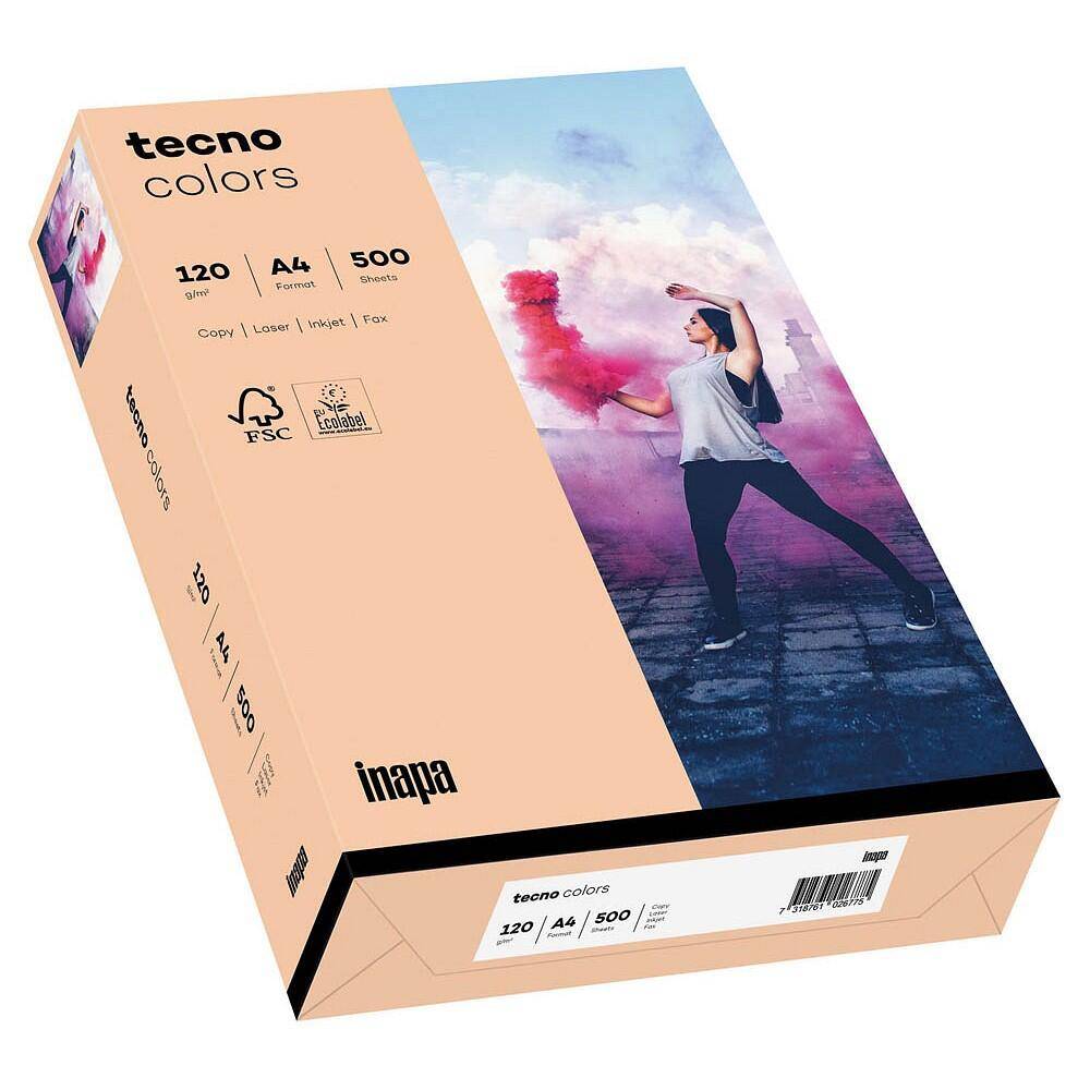 Multifunktionspapier tecno colors Pastell A4 120g/qm VE=250 Blatt lachs
