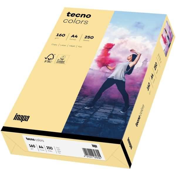 Multifunktionspapier tecno colors A4 160 g/qm VE=250 Blatt chamois