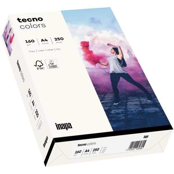 Multifunktionspapier tecno colors A4 160 g/qm naturweiß VE=250 Blatt