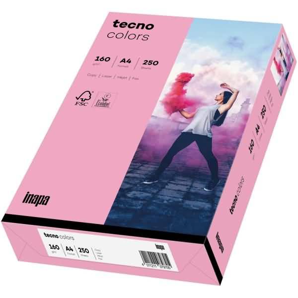 Multifunktionspapier tecno colors A4 160 g/qm VE=250 Blatt rosa