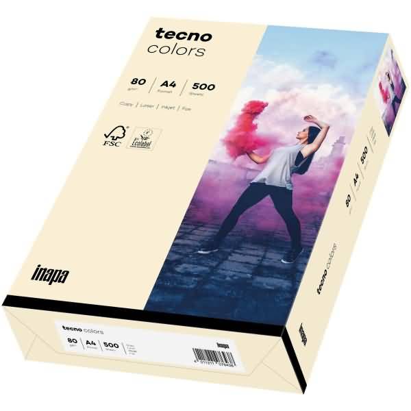 Multifunktionspapier tecno colors A4 80g/qm VE=500 Blatt hellchamois