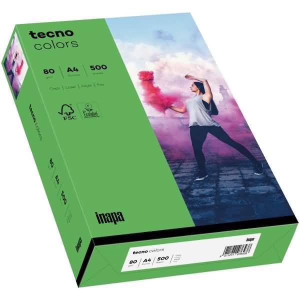Multifunktionspapier tecno colors A4 80 g/qm VE=500 Blatt intensivgrün