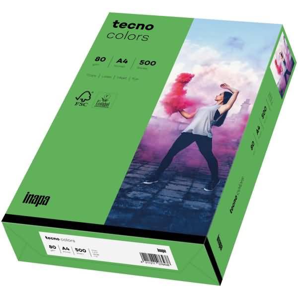 Multifunktionspapier tecno colors A4 80 g/qm VE=500 Blatt intensivgrün