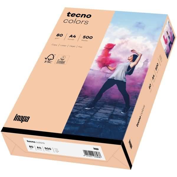 Multifunktionspapier tecno colors Pastell A4 80g/qm VE=500 Blatt lachs