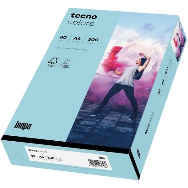 Multifunktionspapier tecno colors A4 80g/qm VE=500 Blatt mittelblau