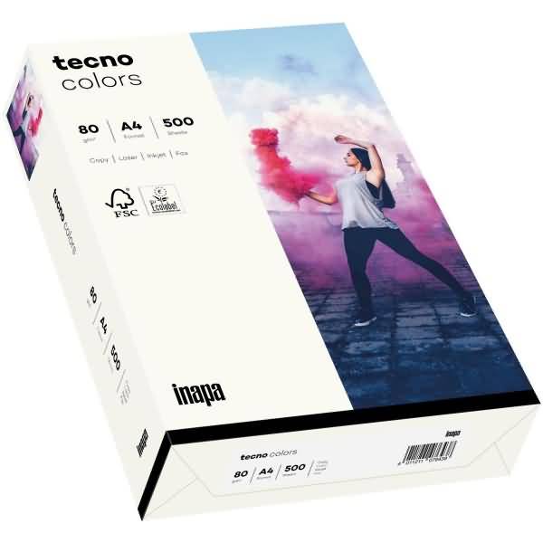 Multifunktionspapier tecno colors A4 80 g/qm naturweiß VE=500 Blatt