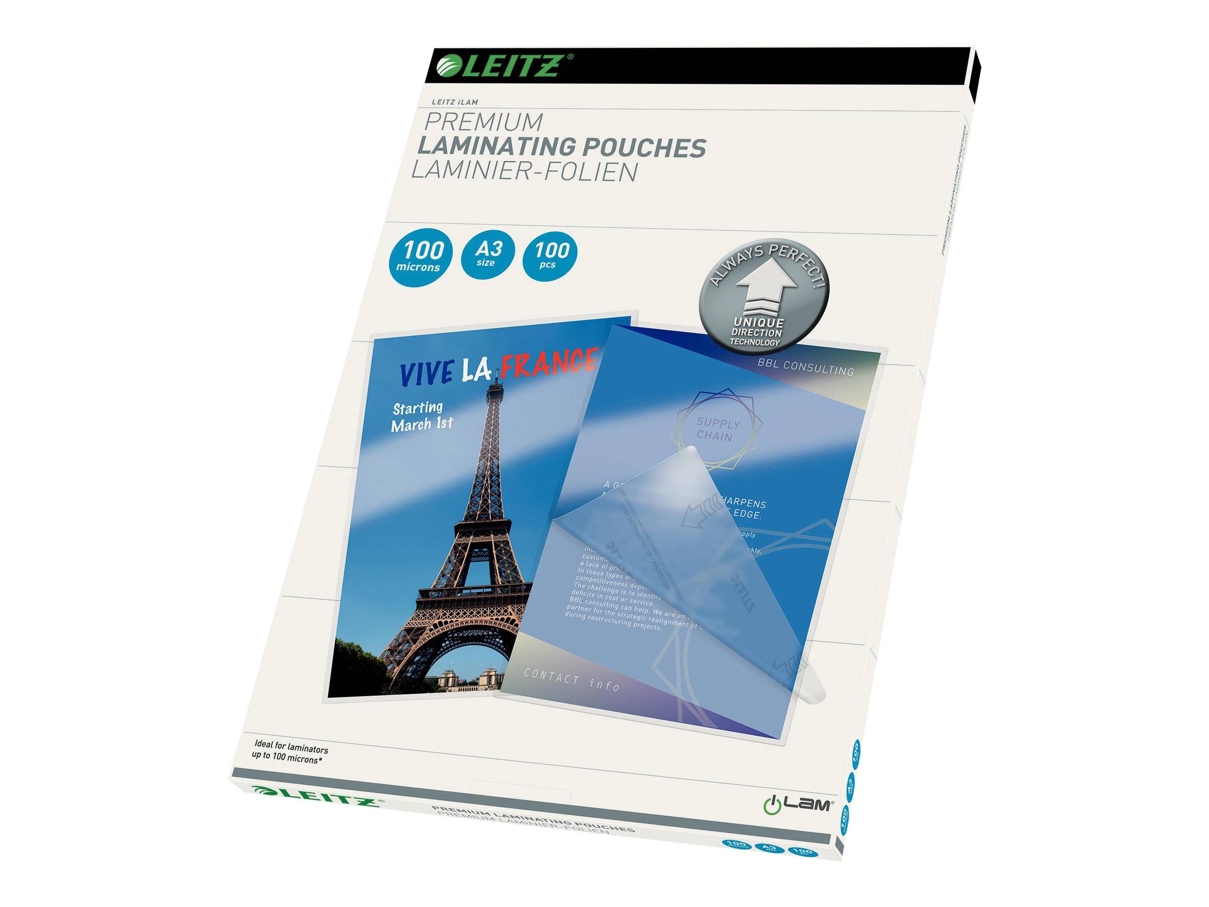 ESSELTE LEITZ - Leitz - Glänzend, kristallklar - A3 (297 x 420