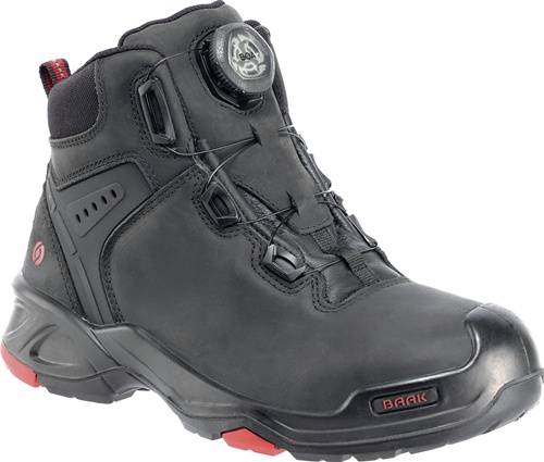 Sicherheitsstiefel Braxton Gr.45 schwarz/rot Leder S3 SRC HRO EN20345 BAAK