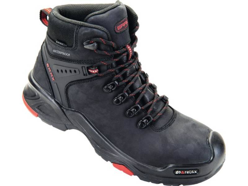 BAAK 6645-41 Sicherheitsstiefel Bailey Gr.41 schwarz/rot S3 SRC HRO WR EN ISO