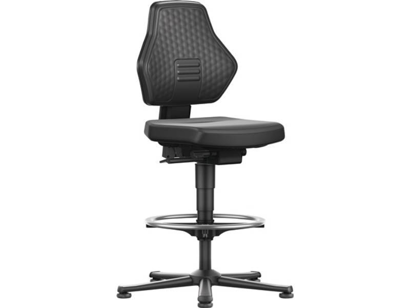 BIMOS 9071-0551 Arbeitsdrehstuhl Air Flow Bodengleiter + Fußring Kunstlederpolst