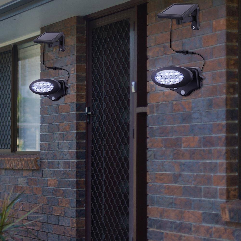 Wandleuchte mit Bewegungsmelder Außen Solarleuchte LED Fassadenleuchte, anthrazit, BxH 17 x 11,3 cm, 4er Set