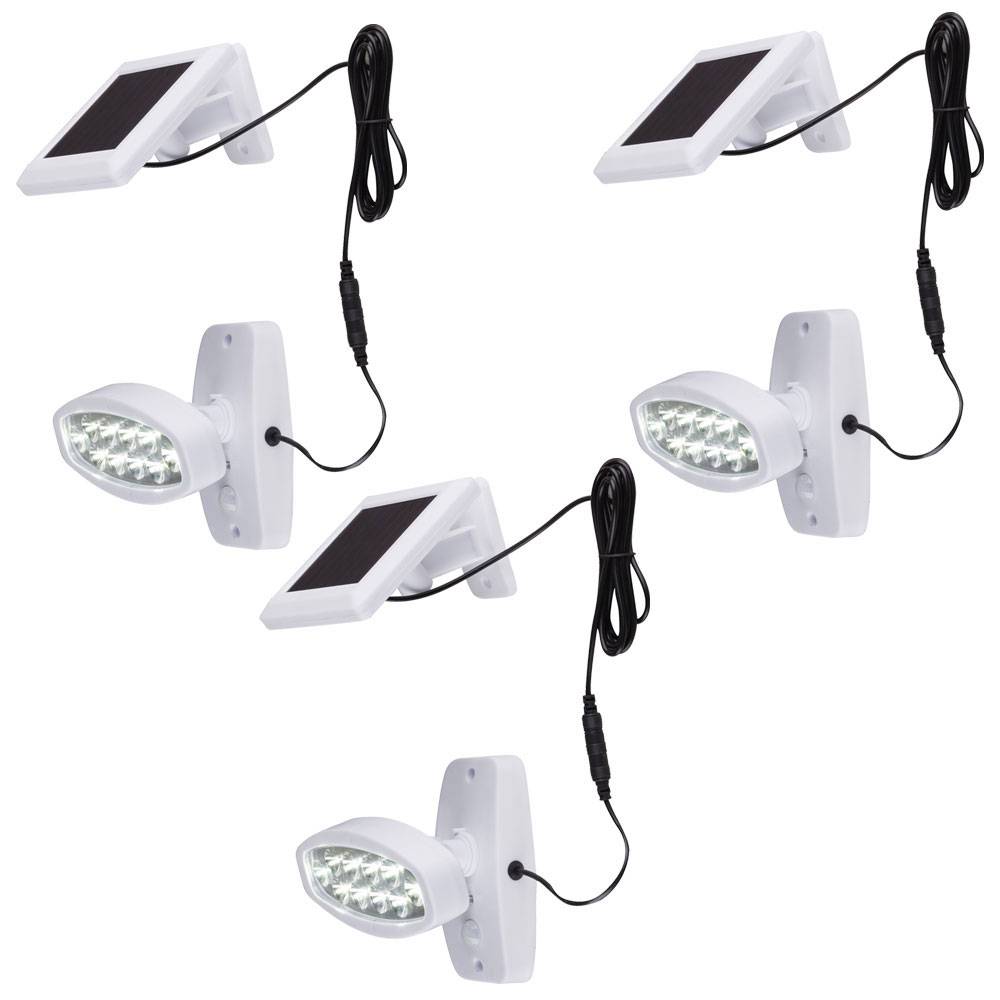 3er Set LED Solar Außen Leuchten Bewegungsmelder Wand Strahler Beleuchtungen Lampen