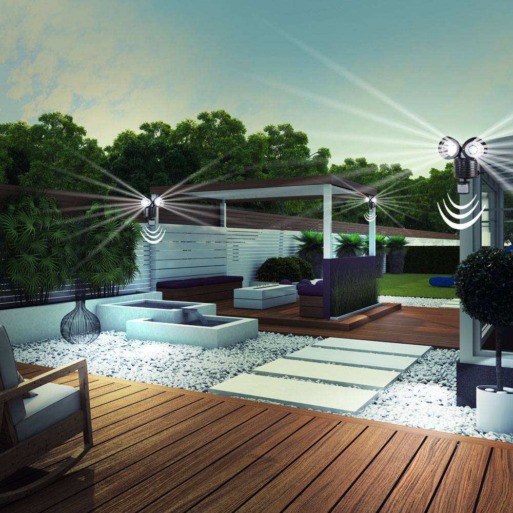 3er Set LED Solar Wand Leuchten SENSOR Außen Strahler Hof Lampen Bewegungsmelder