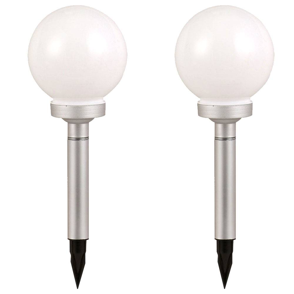 LED Solar Außenleuchte Außenbeleuchtung Beleuchtung Gartenleuchte Lampe Leuchte Kugelform 2er-Set