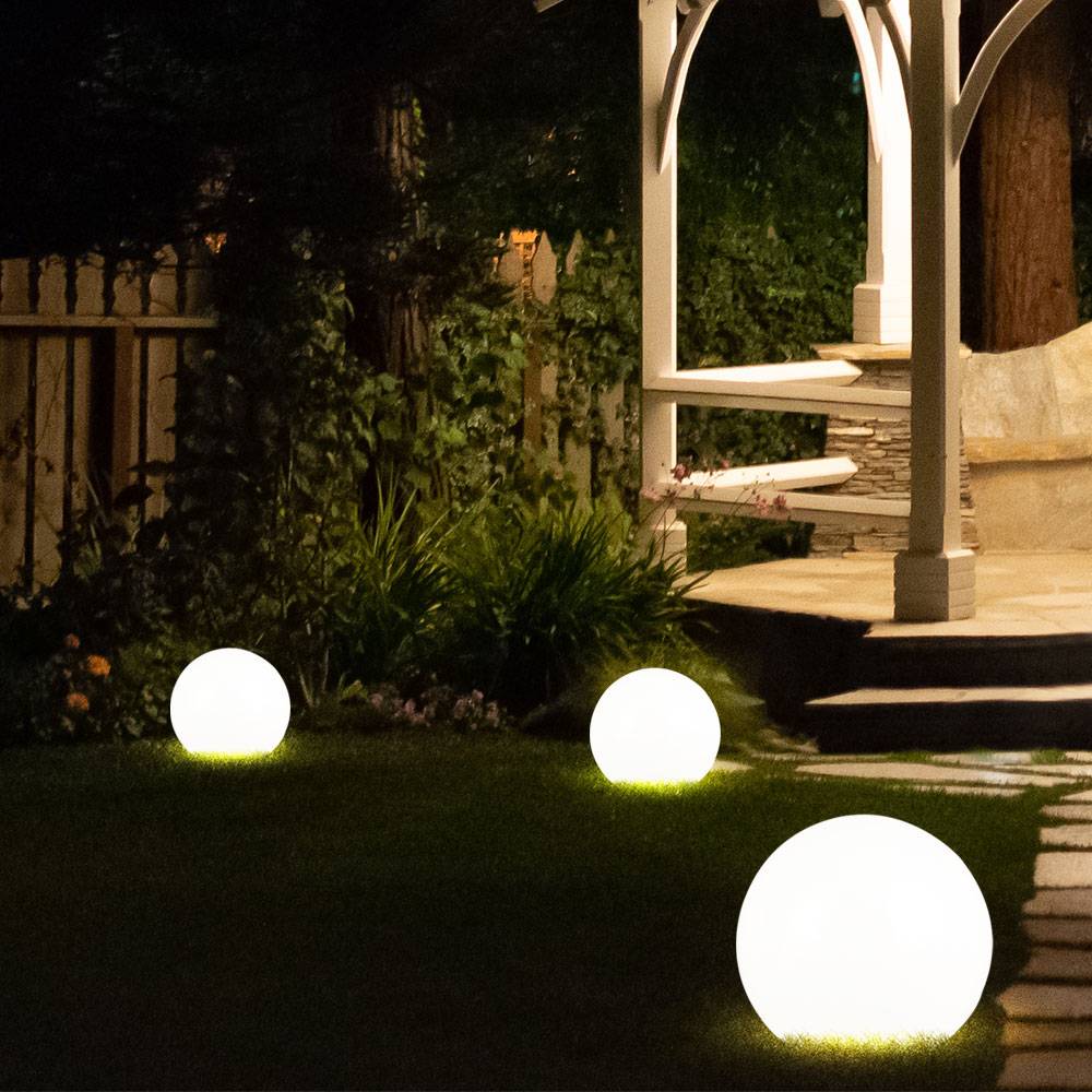 LED Außenleuchte Außenbeleuchtung Beleuchtung Gartenleuchte Solar Leuchte Kugelform 3er Set