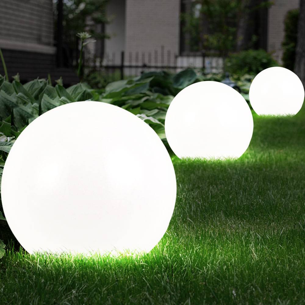 LED Außenleuchte Außenbeleuchtung Beleuchtung Gartenleuchte Solar Leuchte Kugelform 3er Set