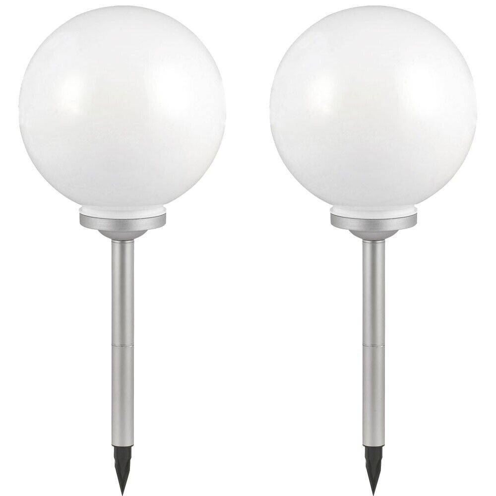 Solarleuchte Kugel Garten Kugelleuchte Solar LED Gartendeko Solarkugel für Außen 30 cm, mit Erdspieß, Leuchtdauer ca. 6-8 Stunden, H 70 cm, 2er Set