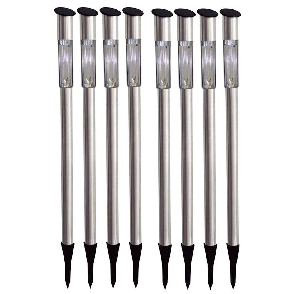8er Set Außenlampen Garten Solar LED Leuchten Steckleuchten Solarleuchte Terrasse
