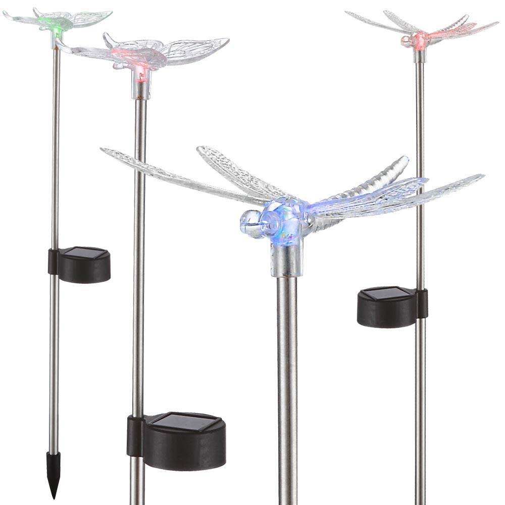 Solarlampe Schmetterling Gartenbeleuchtung Licht Beleuchtung Solarleuchte 4er Set