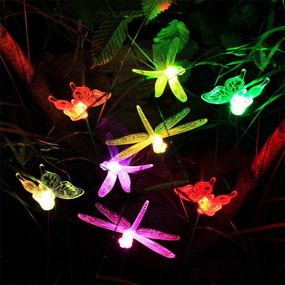 8er Set Solar Deko Erdspieß Außen Leuchte Farbwechsler LED Garten Rasen Terrasse