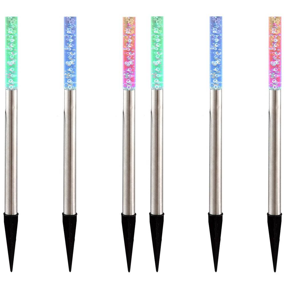 LED 6er Set Außen Solar Leuchten IP44 Farbwechsler bunt Terrasse Garten Beleuchtung Veranda Deko Lampe