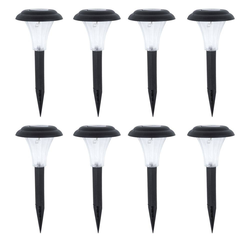 8er Set LED Solar Steck Lampen Außen Leuchten Garten Beleuchtungen Lichter IP44