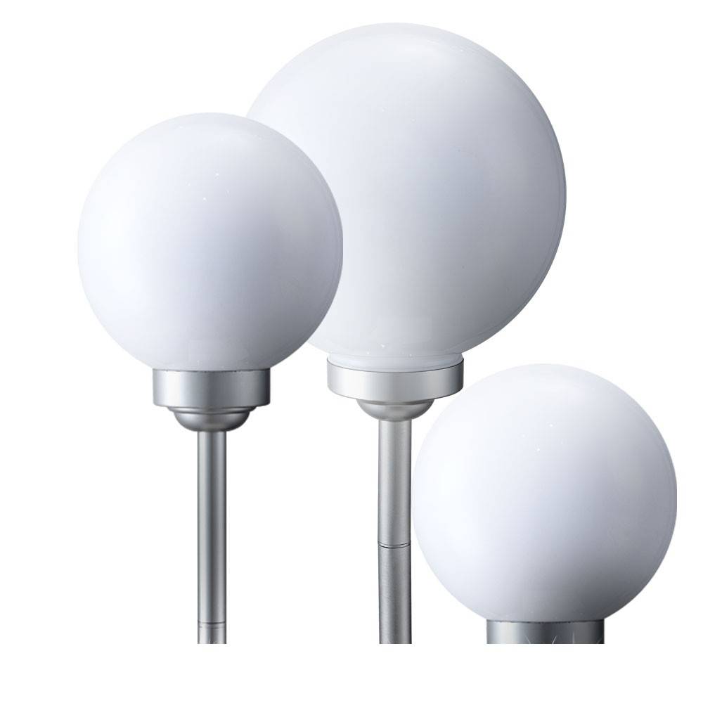 3x LED Solarkugel-Set Gartenleuchte Außenbeleuchtung Weg-Licht Deko Steckleuchte Veranda Hof Weg Weiß