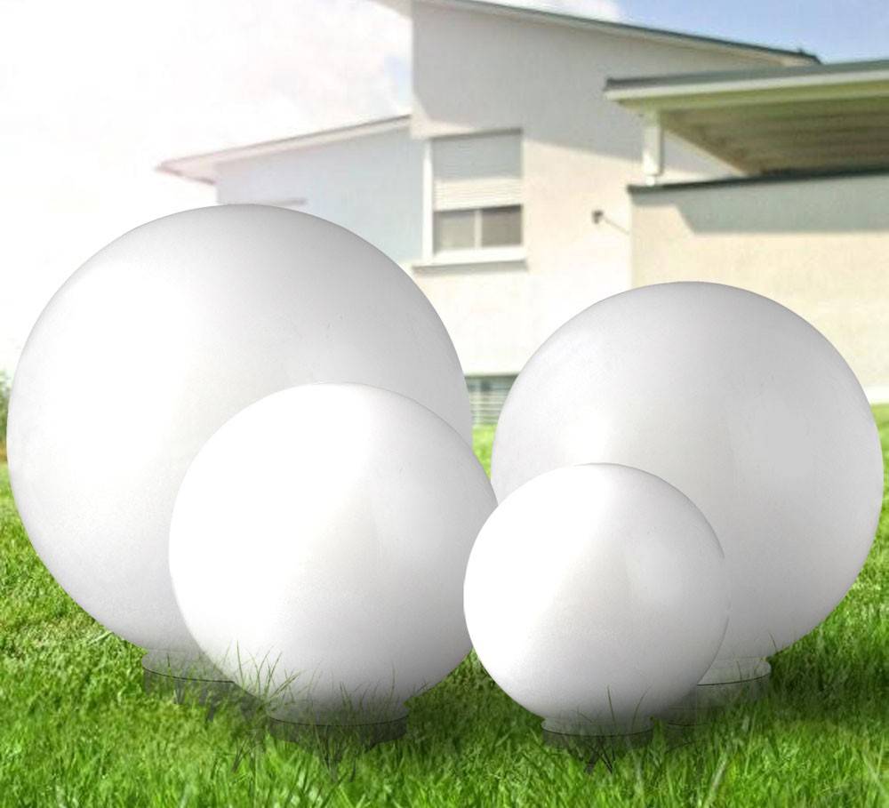 4er Set Outdoor LED Solar Kugel Leuchte Deko Lampe IP44 8hrs Beleuchtung Erdspieß Garten Veranda Hof Weg