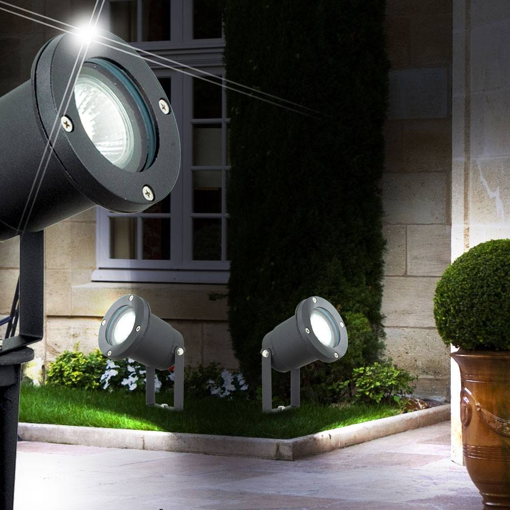 Design Erdspieß Außen Leuchte Veranda Rasen Steck Beleuchtung schwarz IP44