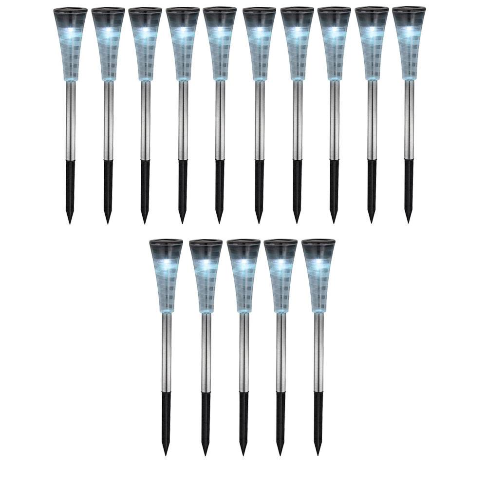 15er Set RGB LED Steck Lampen Außen Solar Beleuchtung Garten Weg Erdspieß Leuchten IP44