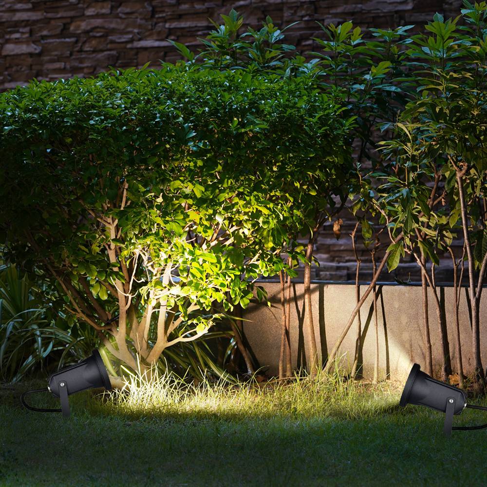 Außen Steckleuchte schwenkbar Außenleuchte Erdspieß Garten Stecklampe Aussen Terrasse, Aluminium Glas schwarz, 1x LED 5W 400Lm warmweiß, DxH 9,5x3