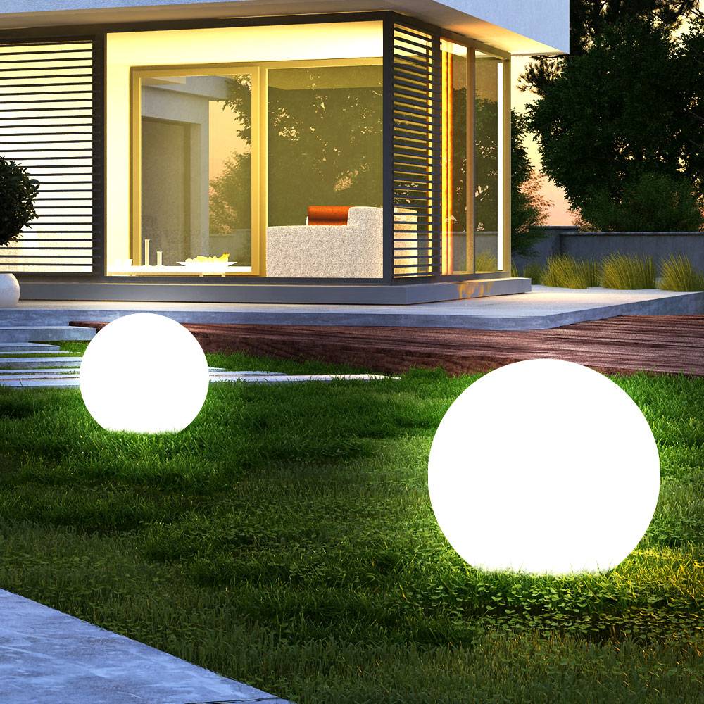 3er Set Solarleuchten Kugeln Garten LED Gartendeko Solarkugel für Außen Steckleuchte 20 cm Kugelleuchte Solar, Leuchtdauer ca. 6-8 Stunden, DM 20 cm