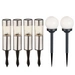 6x LED Solar Deko Leuchten SET Steck Erdspieß Kugel Lampe Garten Weg Beleuchtung Edelstahl 6x LED Solar Deko Leuchten SET Steck Erdspieß Kugel Lampe Garten Weg Beleuchtung Edelstahl