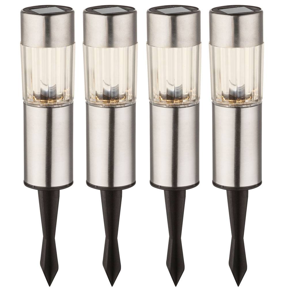 6x LED Solar Deko Leuchten SET Steck Erdspieß Kugel Lampe Garten Weg Beleuchtung Edelstahl