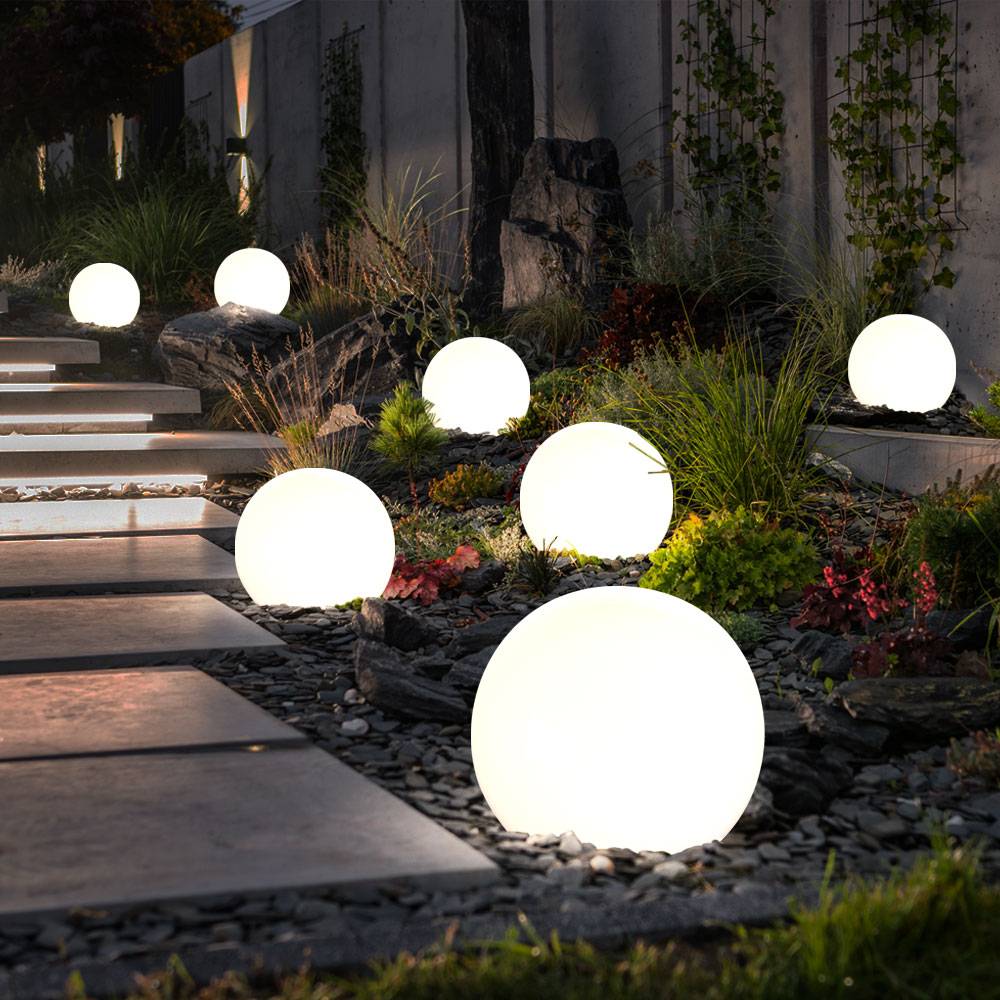 Solarleuchte Kugel Garten Kugelleuchte Solar 10 cm LED Gartendeko Solarkugel für Außen klein, Leuchtdauer ca. 6-8 Stunden, H 38 cm, 3er Set