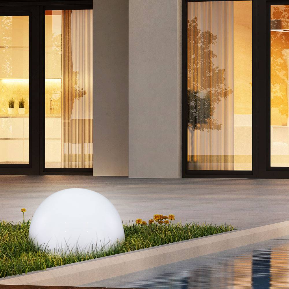 Solarleuchte Halbkugel Kugelleuchte Solar Außen Gartendeko Halbkugel, weiß, LED Leuchtmittel, D 20 cm, 4er Set