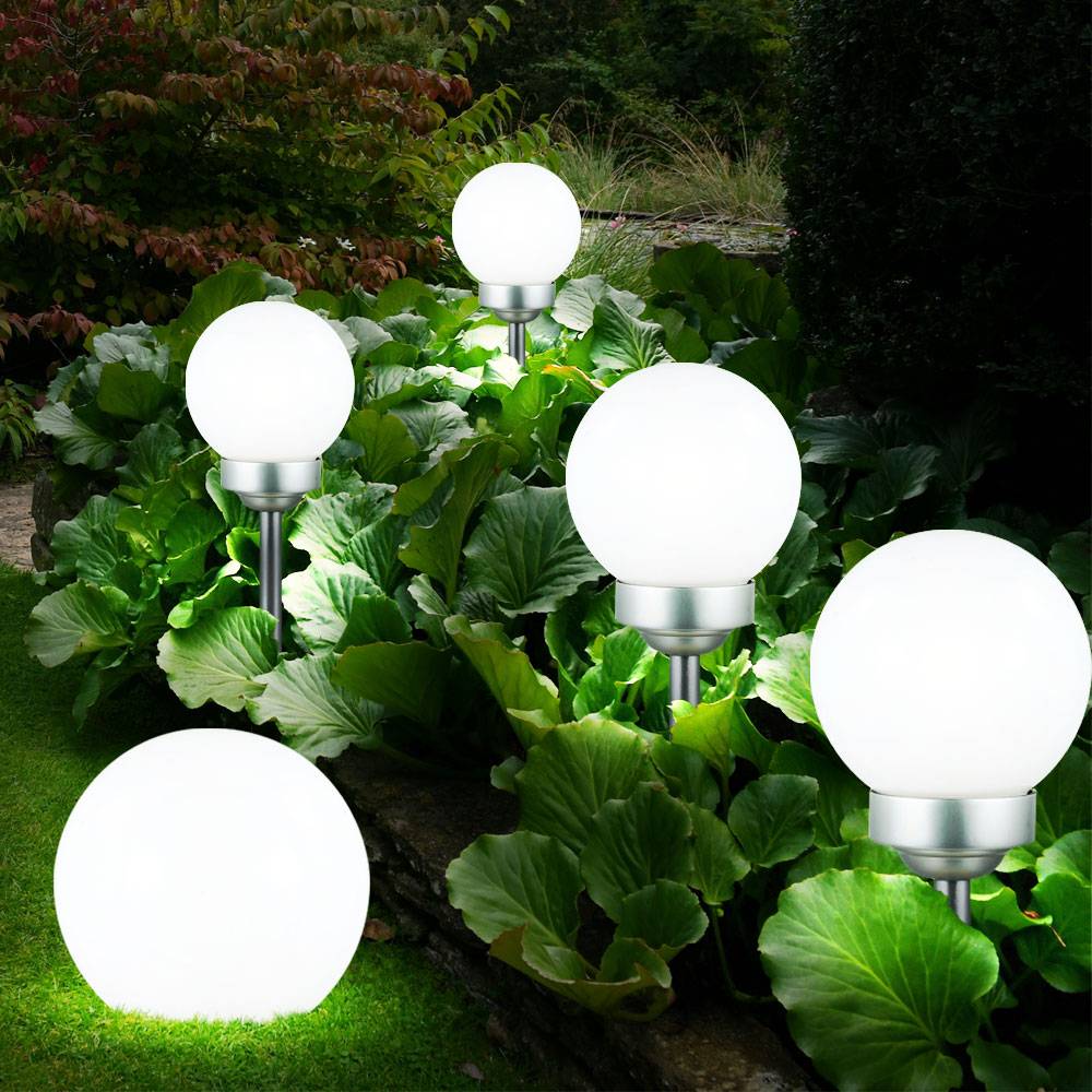 Solarleuchte Kugel Garten Kugelleuchte Solar LED Gartendeko Solarkugel für Außen 15 cm, mit Erdspieß und Balkonhalter, Leuchtdauer ca. 6-8 Stunden
