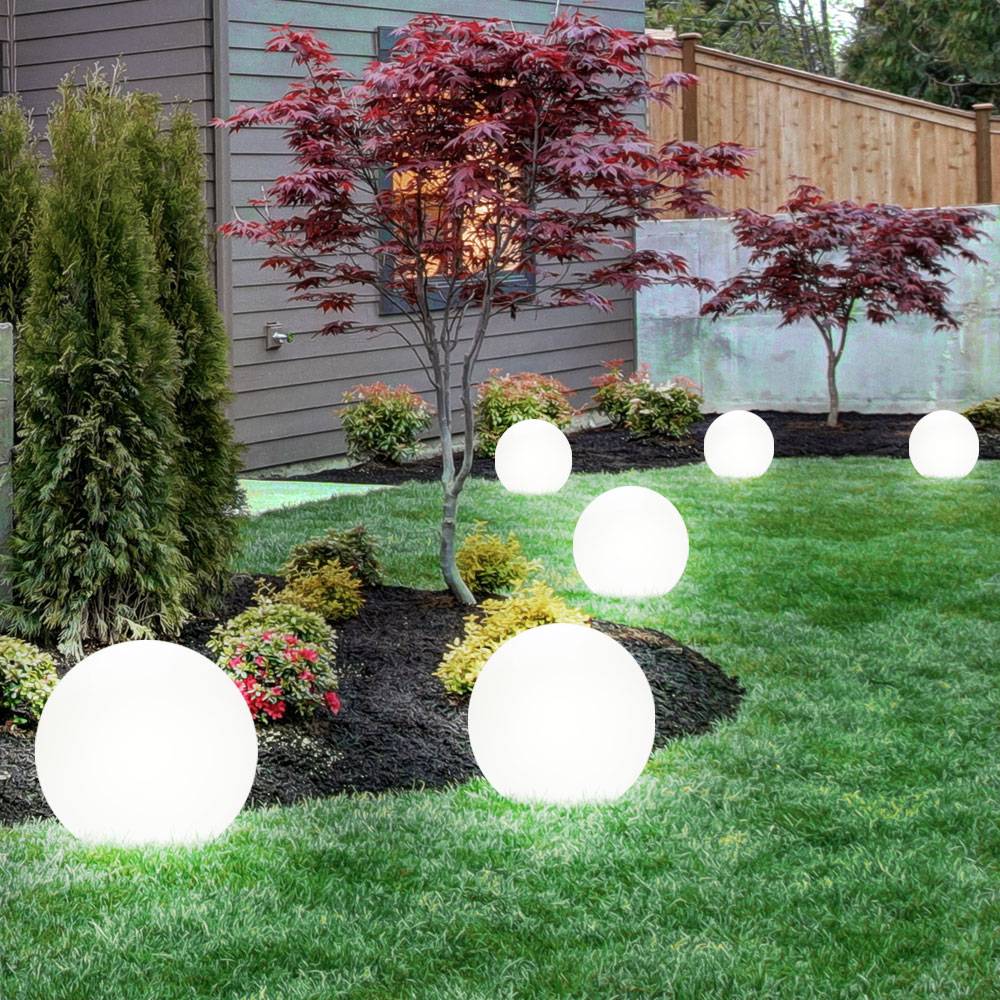 3x LED Solar Steck Lampen Kugel Garten Leuchten Terrassen Außen Strahler Durchmesser 2x 15 cm, 1x 10 cm