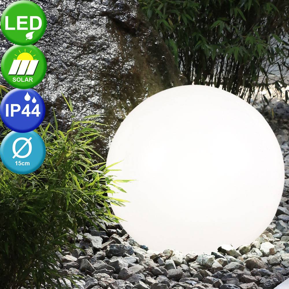 4x LED Solar Kugel Leuchten Garten Weg Beet Beleuchtung Außen Erdspieß Steck Lampen weiß