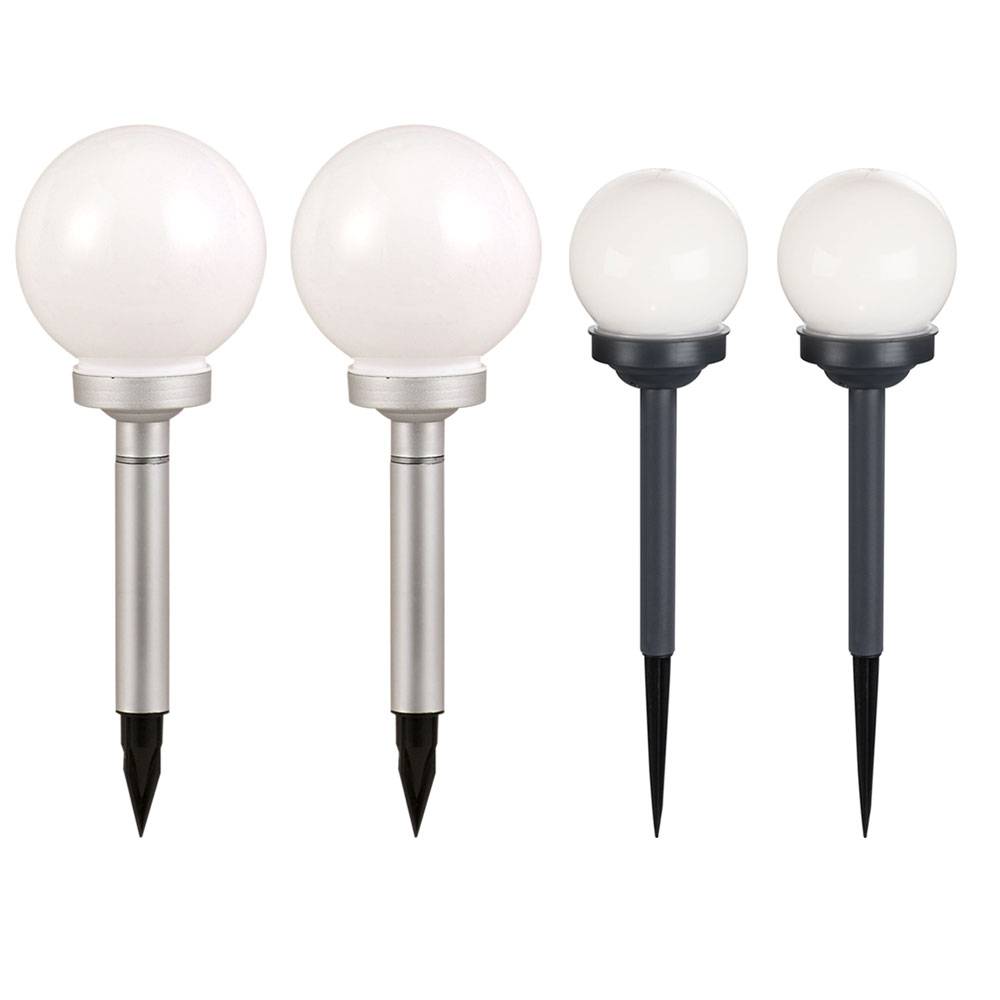 4er Set LED Solar Außen Leuchten Garten Beleuchtung Kugel Lampen Terrassen Weg Licht Strahler