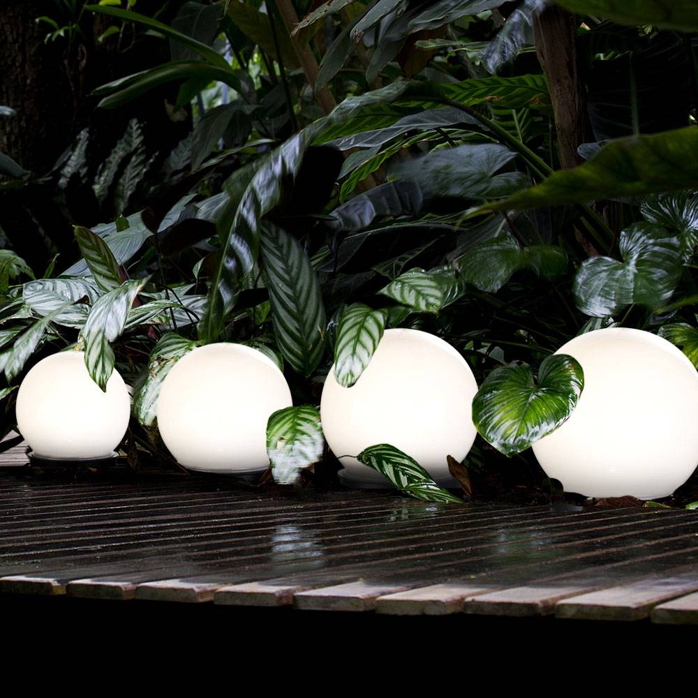 6x LED Solar Kugel Lampen 10cm Durchmesser Garten Beleuchtung Außen Terrassen Steck Erdspieß Leuchten Garten Veranda Hof Weg Terrasse